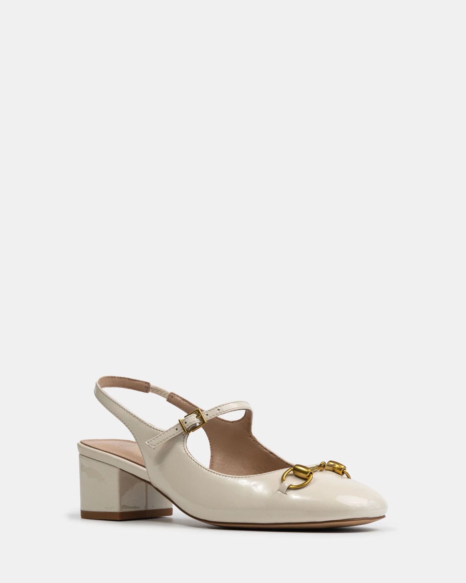 Nora Vintage Ivory Patent Leather Slingback - Image 2