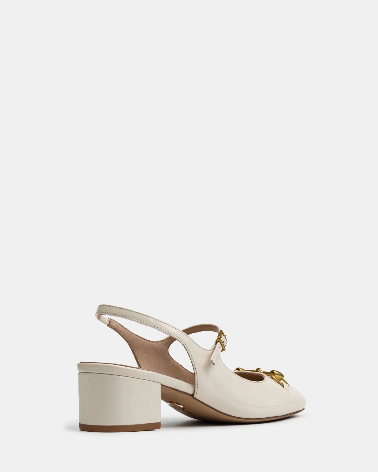 Nora Vintage Ivory Patent Leather Slingback - Image 4