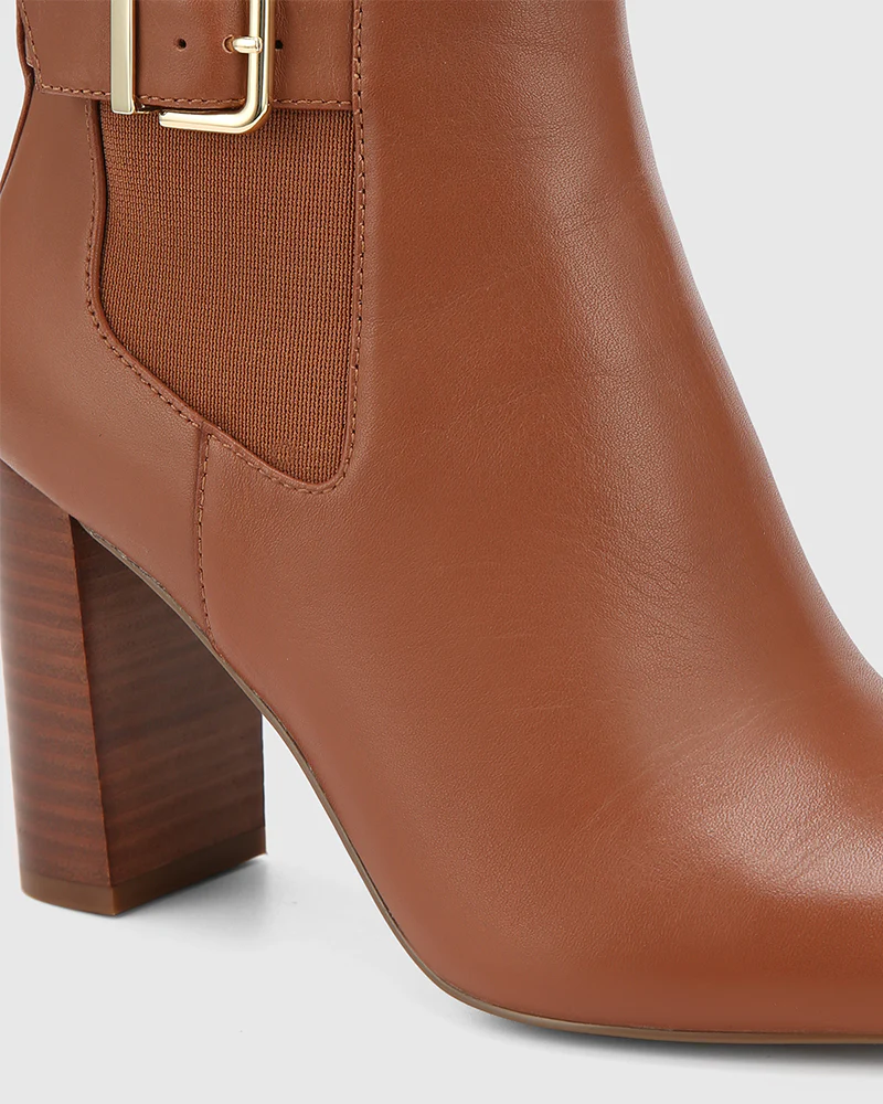 Palmer Warm Cinnamon Leather Ankle Boot - Image 3