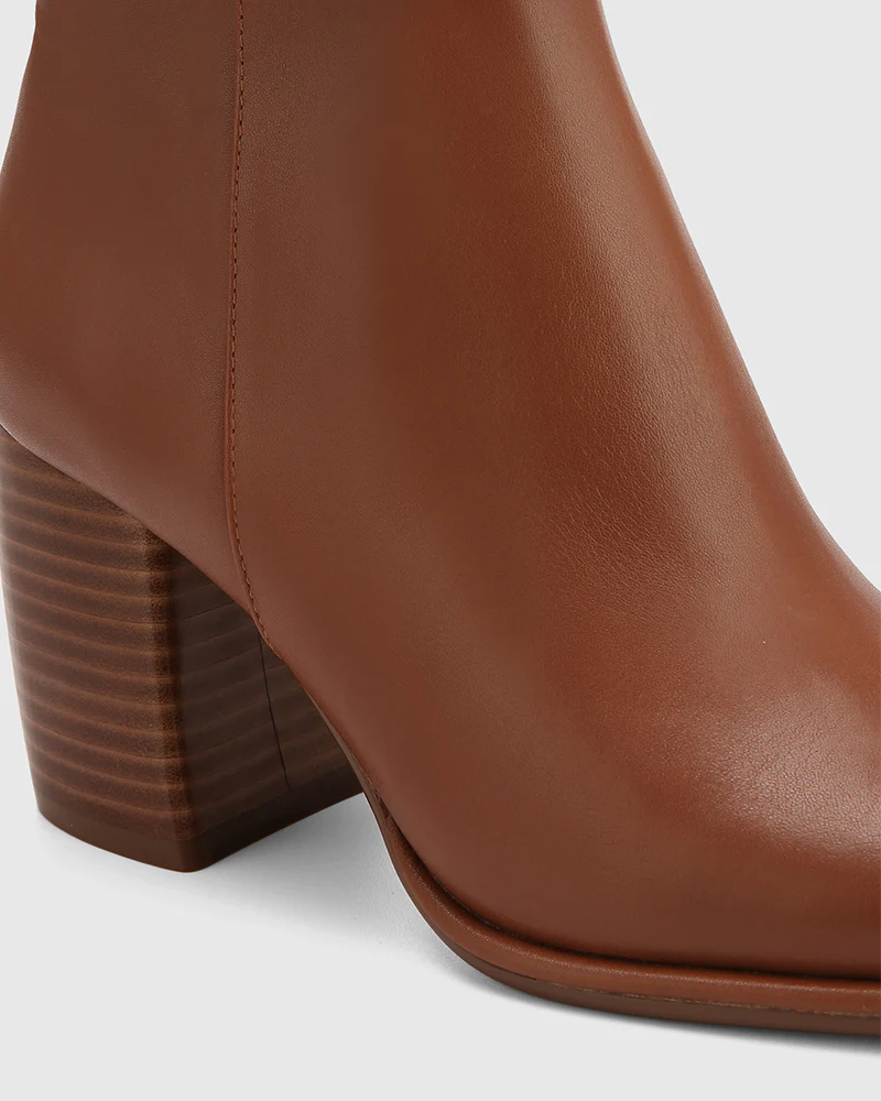 Pasha Warm Cinnamon Leather Ankle Boot - Image 3