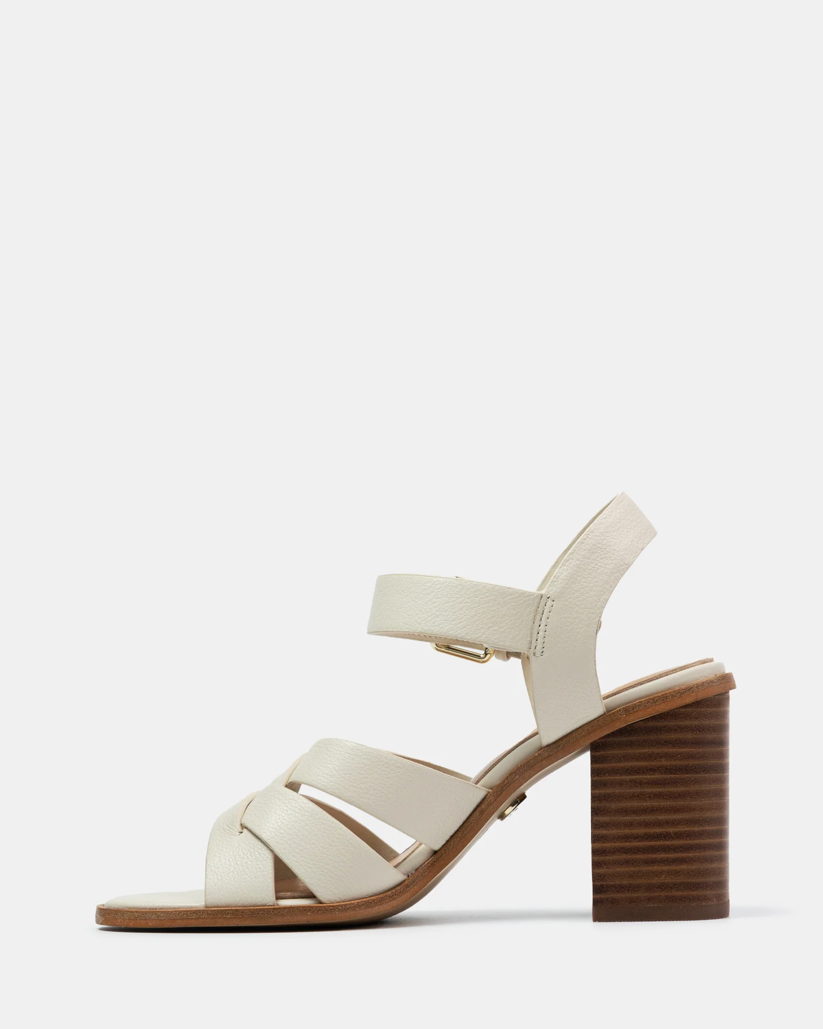 Penni Vintage Ivory Pebble Leather Block Heel - Image 6