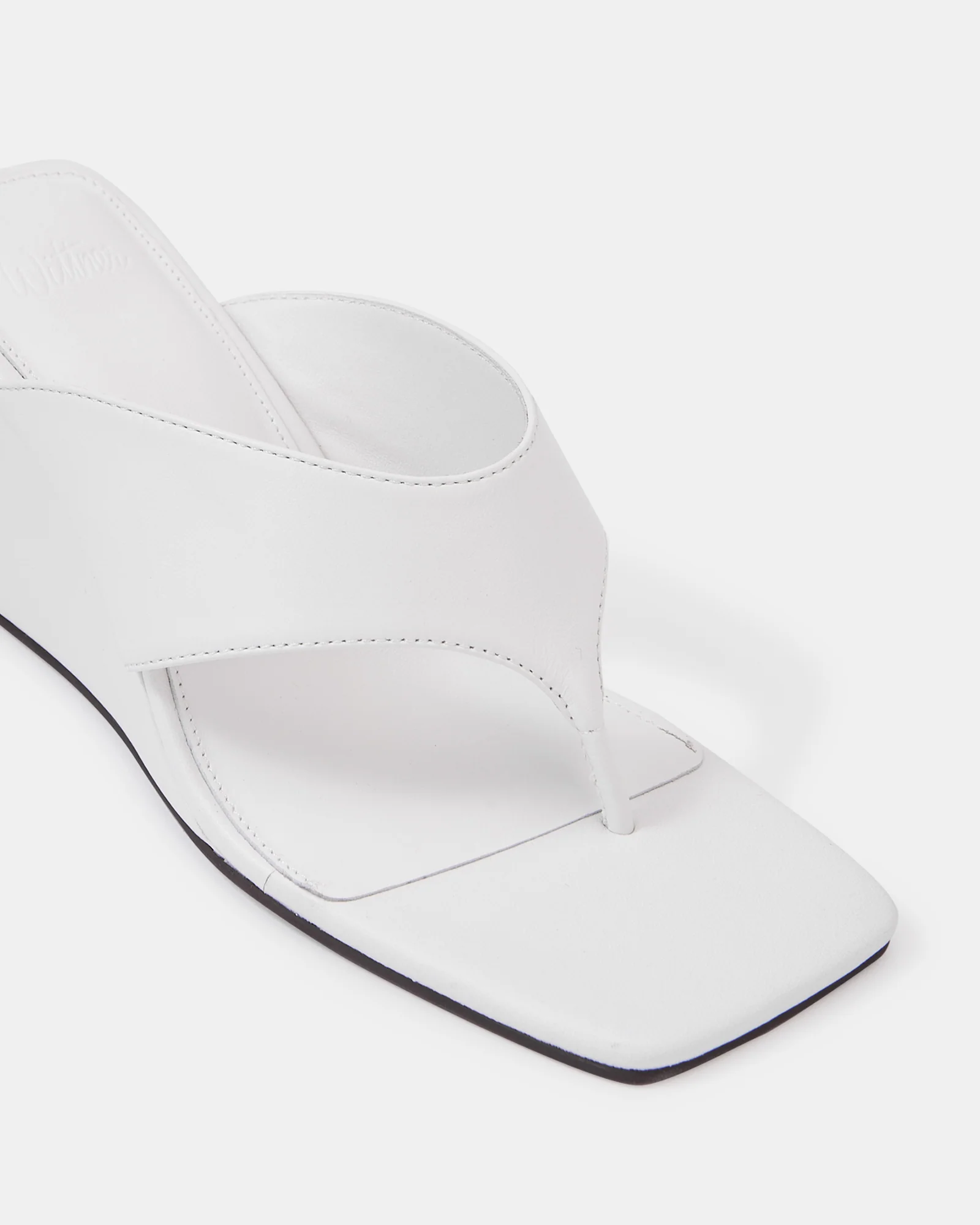 Perri White Leather Wedge Thong - Image 3