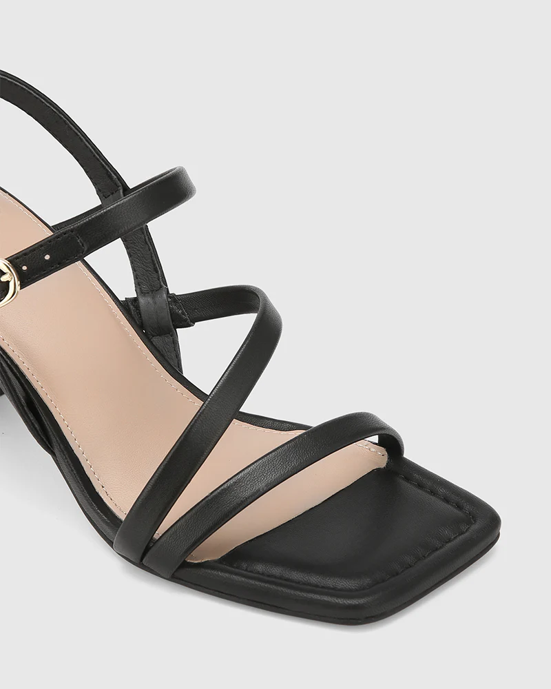 Primo Black Leather Strappy Heel - Image 3
