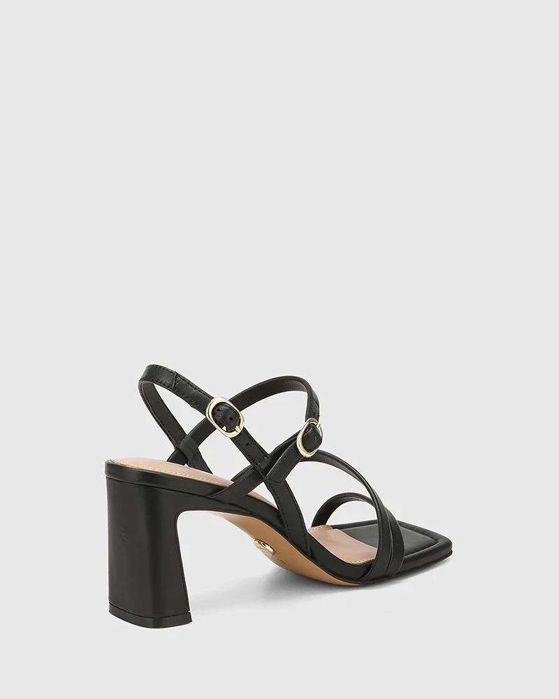 Primo Black Leather Strappy Heel - Image 4