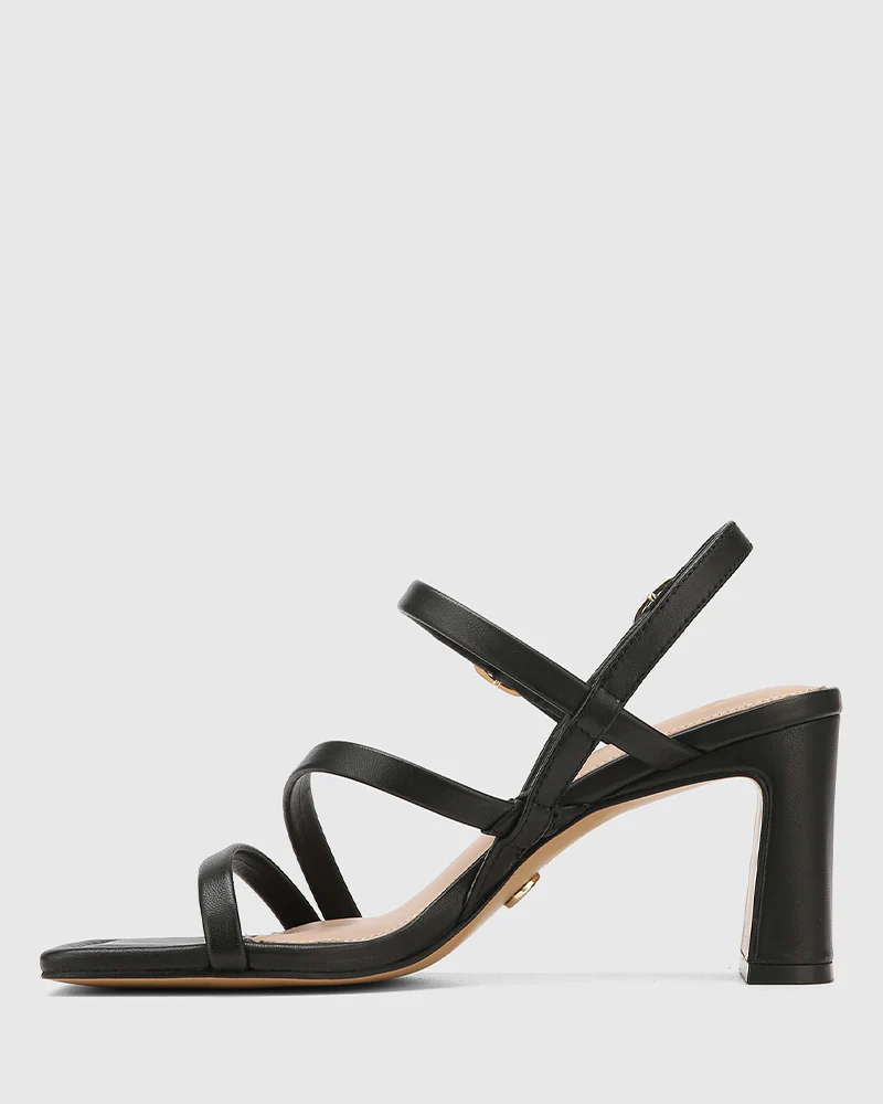 Primo Black Leather Strappy Heel - Image 6