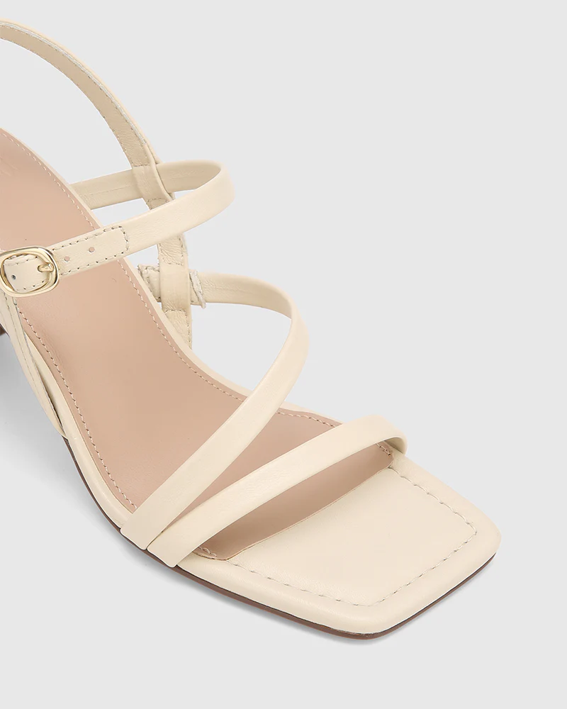 Primo Vintage Ivory Leather Strappy Heel - Image 3