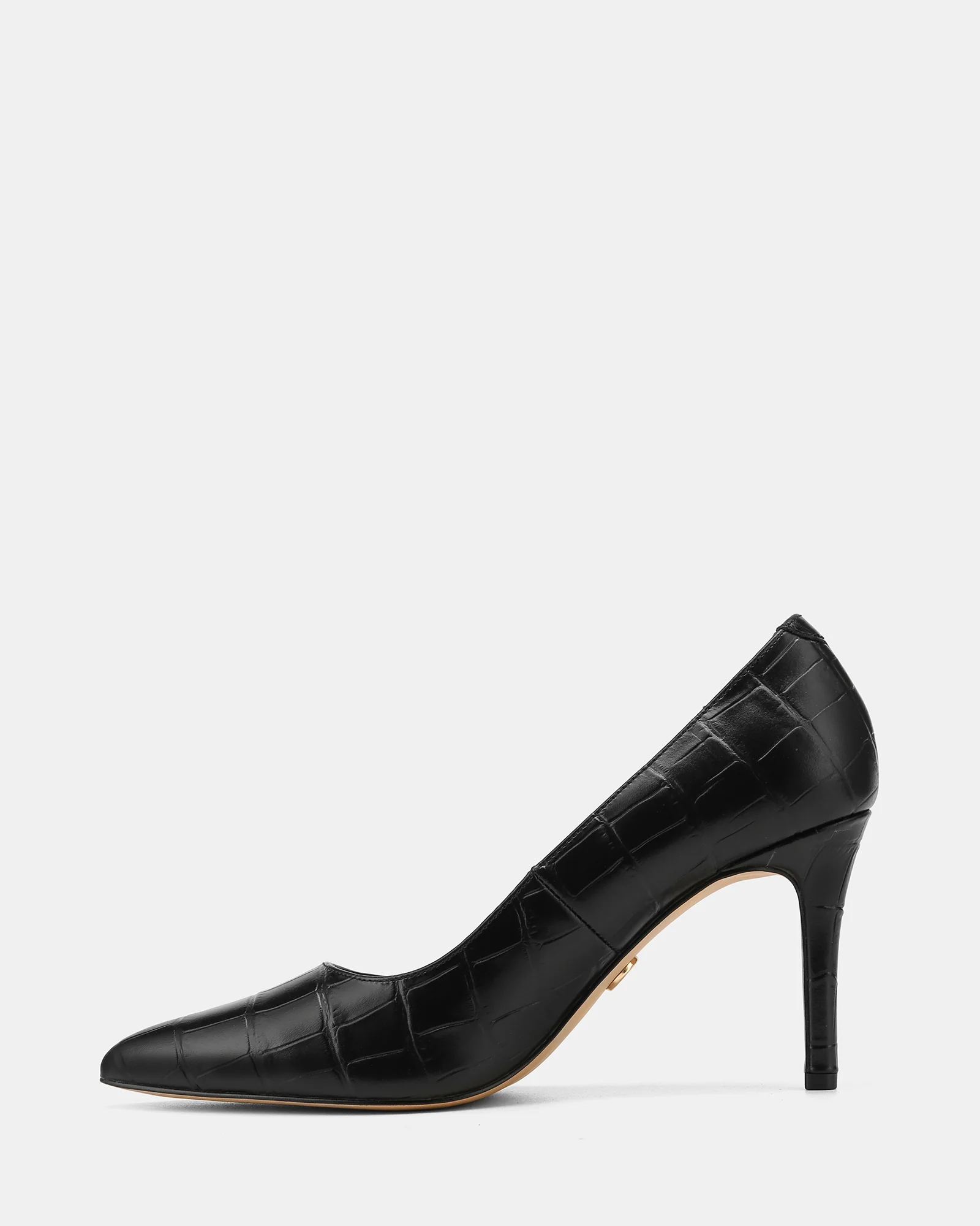 Ravyn Black Croc Embossed Leather Pump - Image 6