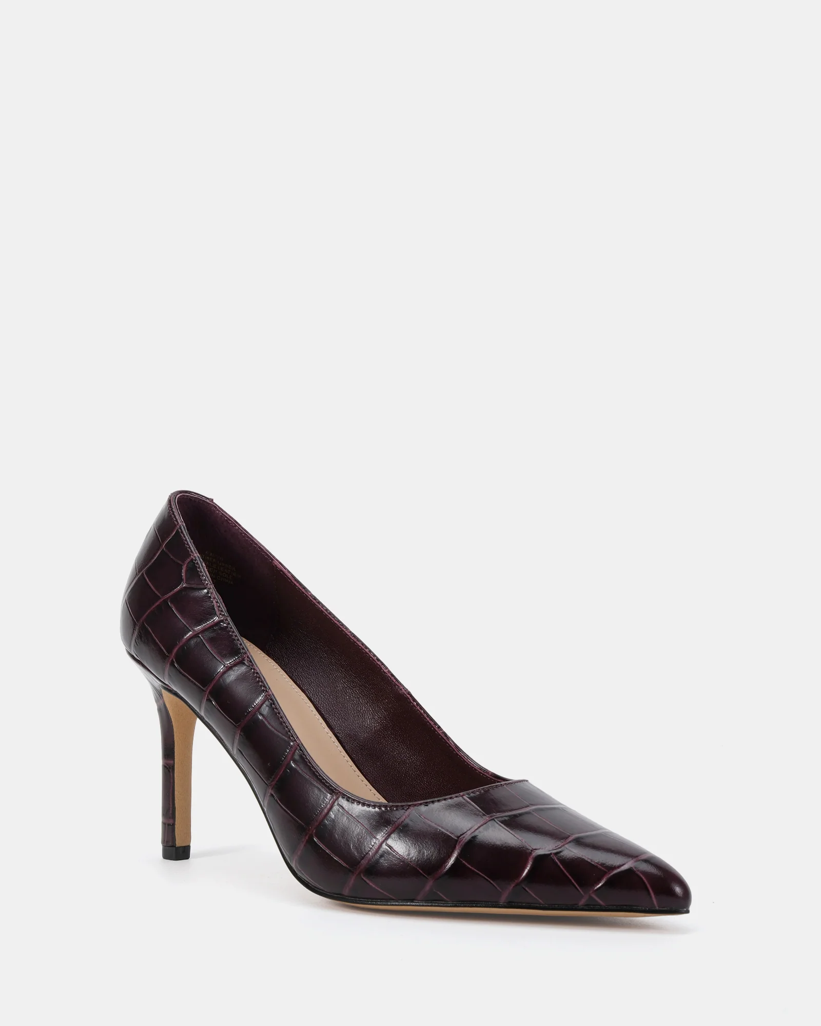 Ravyn Raisin Croc Embossed Leather Pump - Image 2