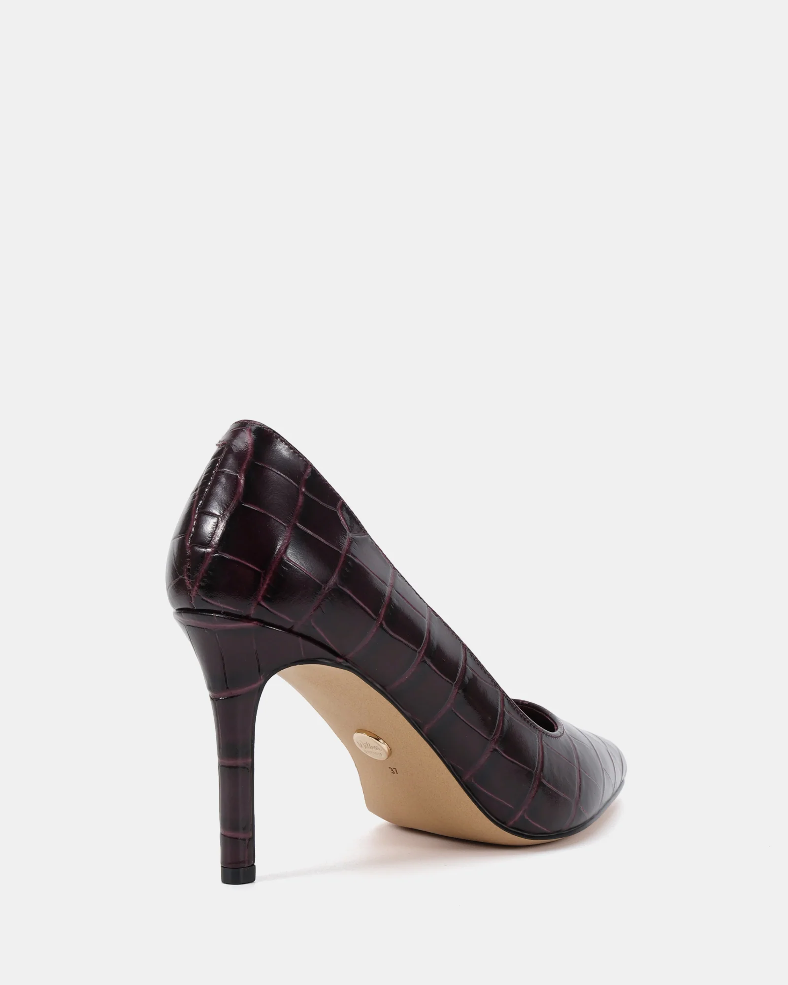 Ravyn Raisin Croc Embossed Leather Pump - Image 4