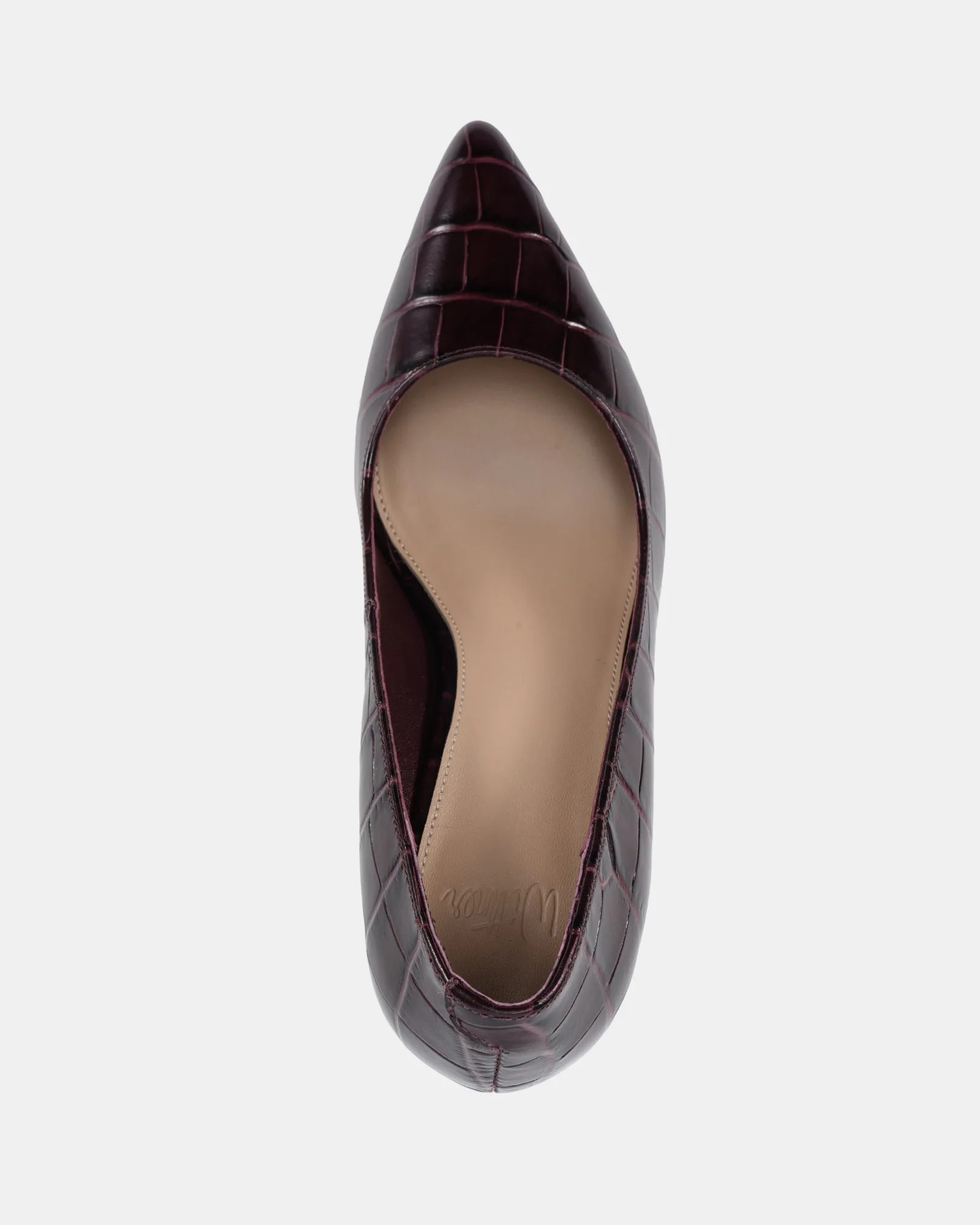Ravyn Raisin Croc Embossed Leather Pump - Image 5