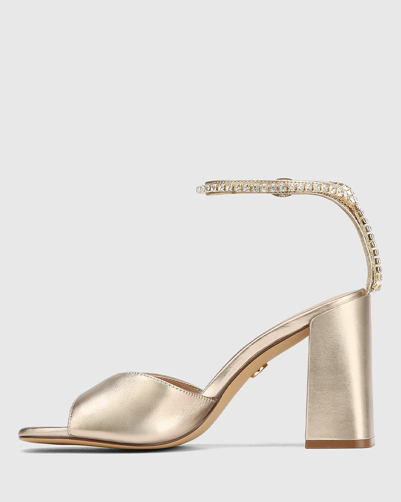Rayne Champagne Metallic Leather Heel - Image 6