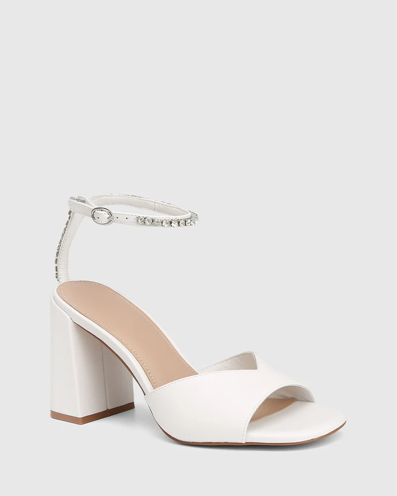 Rayne White Leather Heel - Image 2