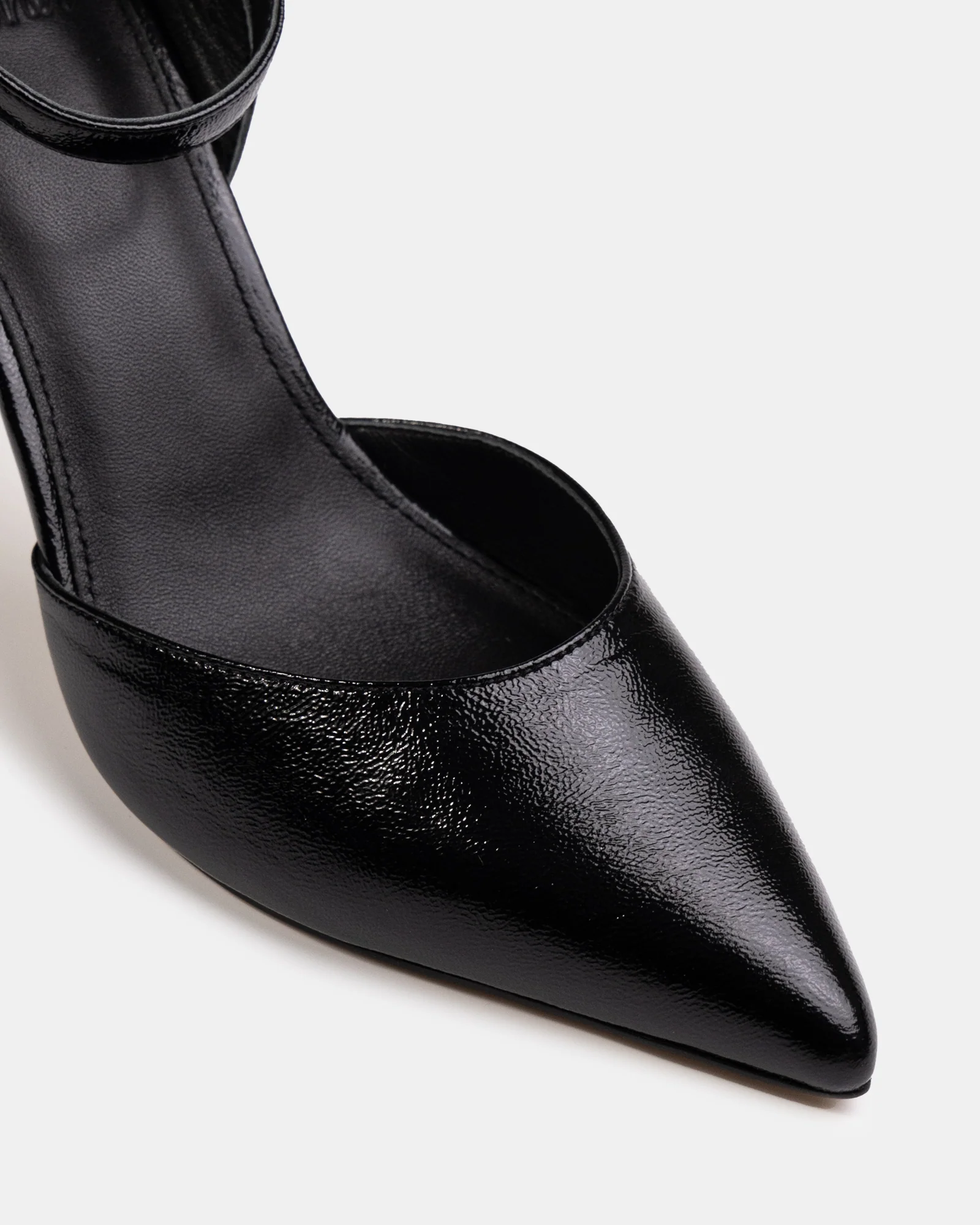 Reva Black Leather Stiletto Heel - Image 3