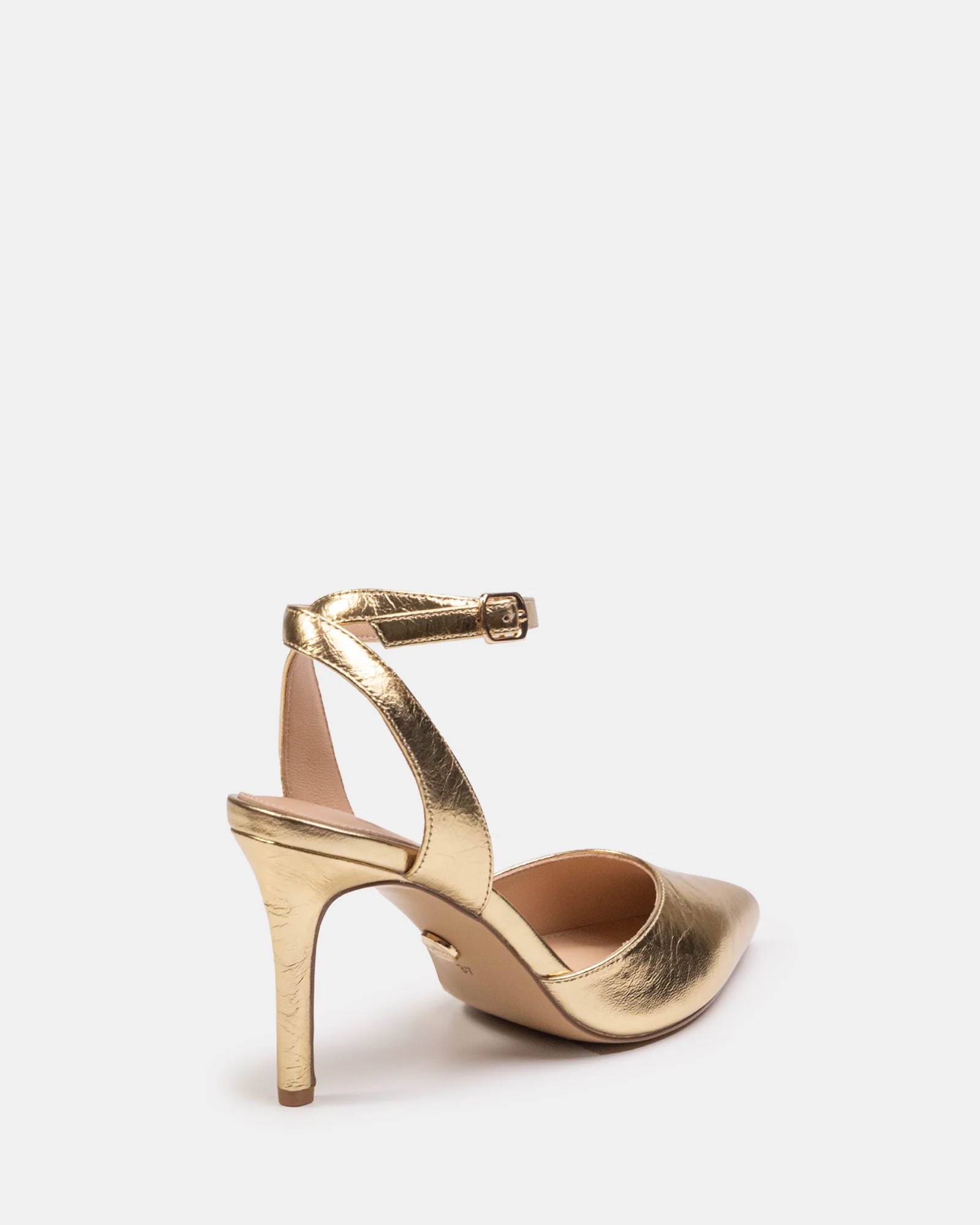 Reva Gold Metallic Leather Stiletto Heel - Image 4