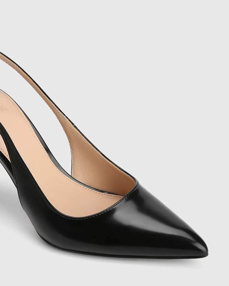 Riker Black Leather Slingback - Image 3