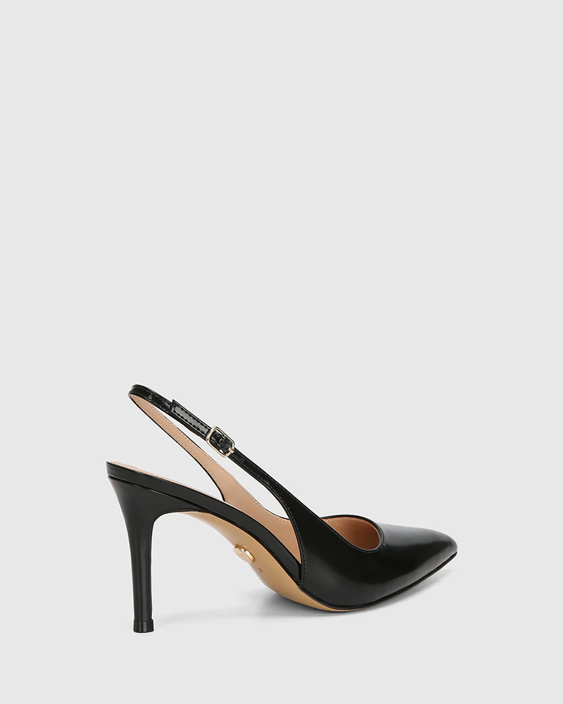 Riker Black Leather Slingback - Image 4