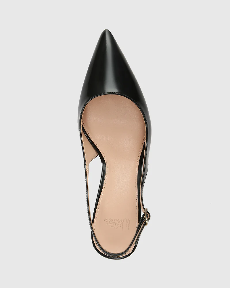 Riker Black Leather Slingback - Image 5