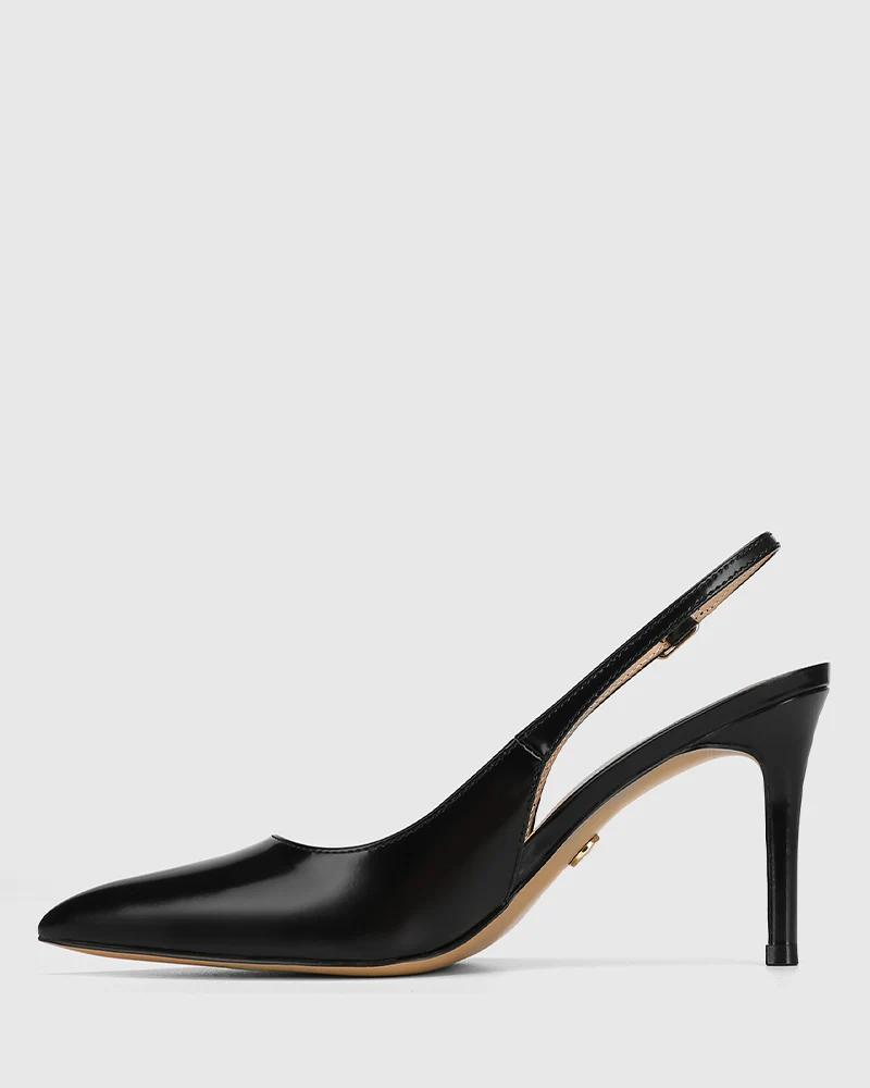 Riker Black Leather Slingback - Image 6
