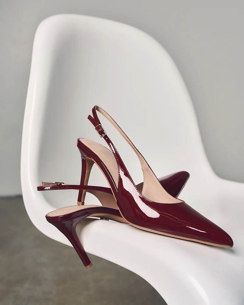 Riker Scarlet Patent Leather Slingback - Image 8