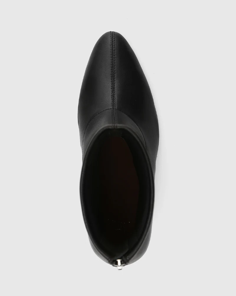 Rilee Black Stretch Leather Ankle Boot - Image 5
