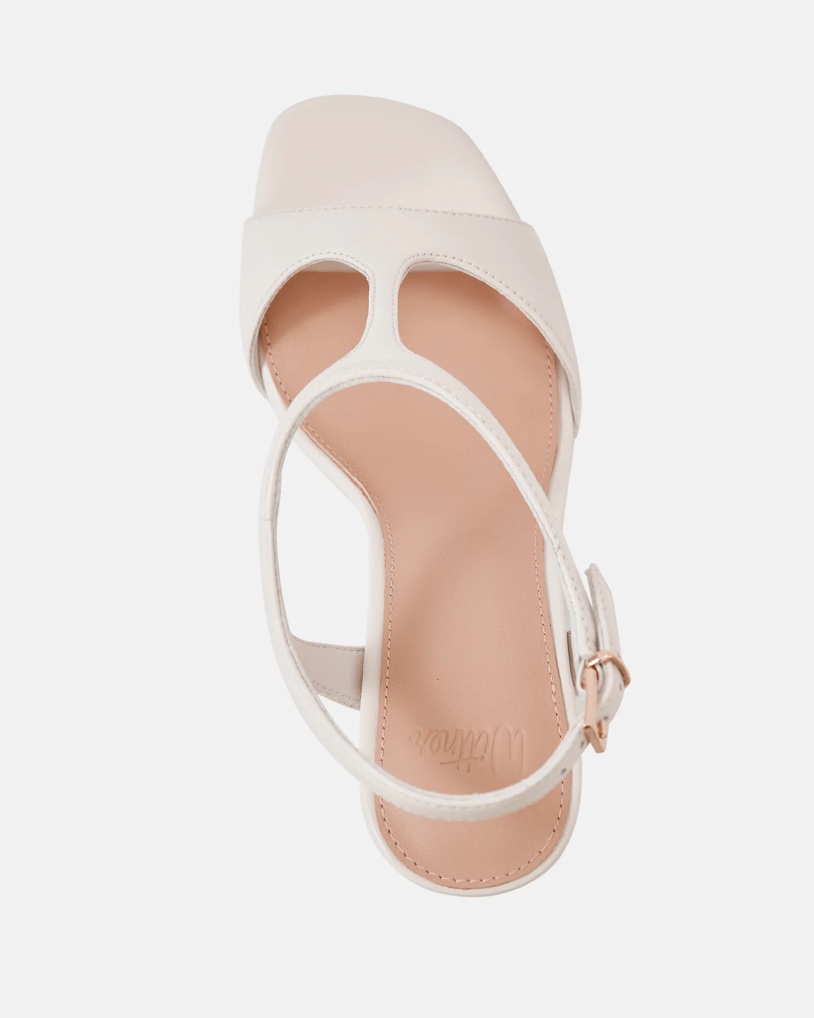Rinn Off White Leather Block Heel - Image 5