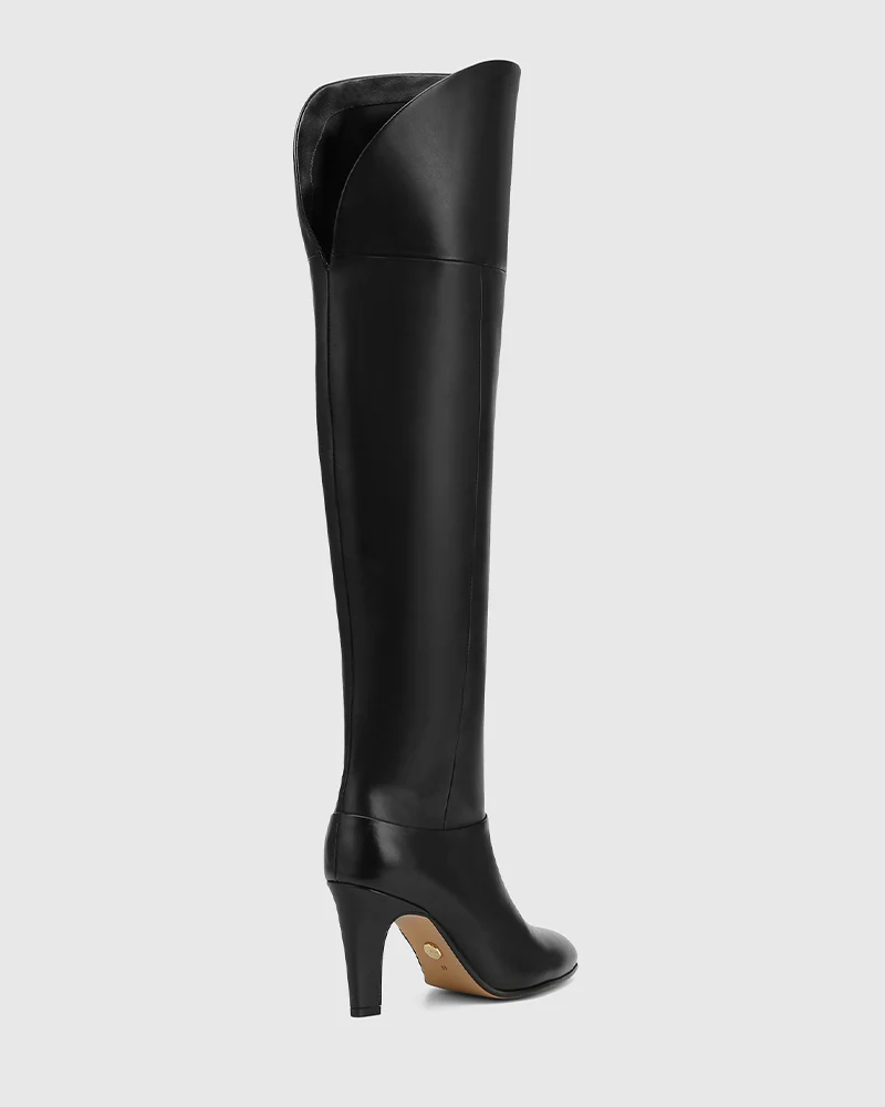 Riot Black Leather Over The Knee Boot - Image 4