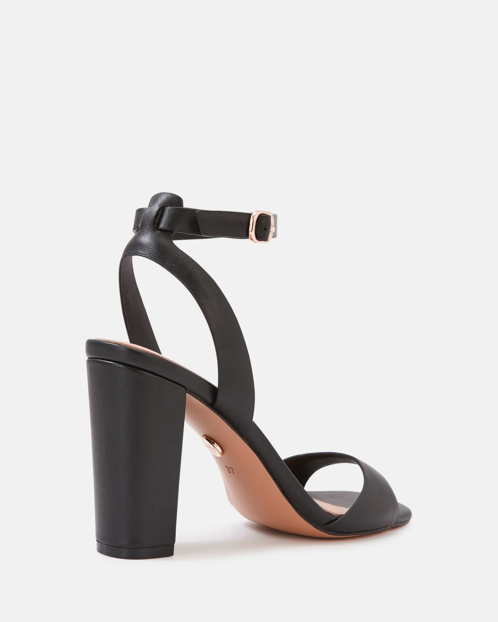 Ryan Black Leather Block Heel - Image 4
