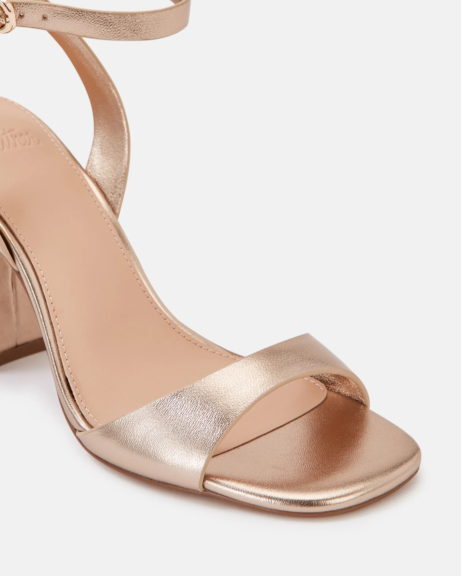 Ryan Champagne Metallic Leather Block Heel - Image 3