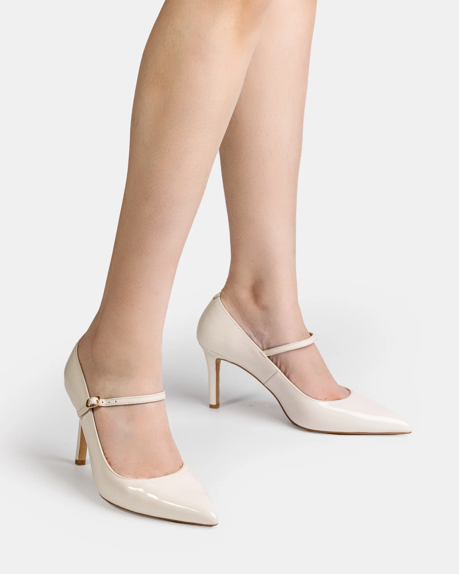 Ryver Off White Leather Pump - Image 7