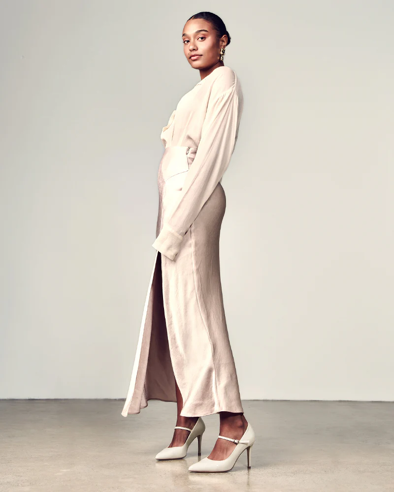 Ryver Off White Leather Pump - Image 9