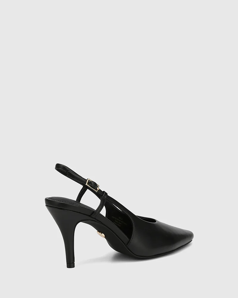 Sella Black Leather Slingback - Image 4