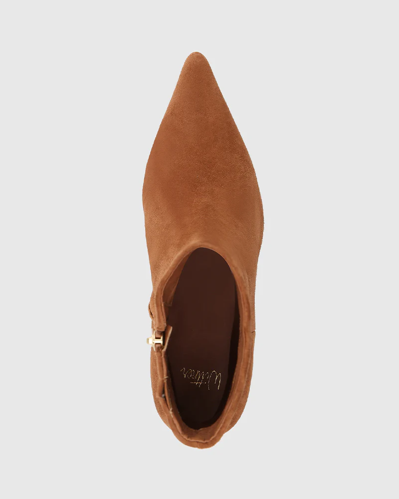 Tadita Havana Tan Suede Leather Ankle Boot - Image 5