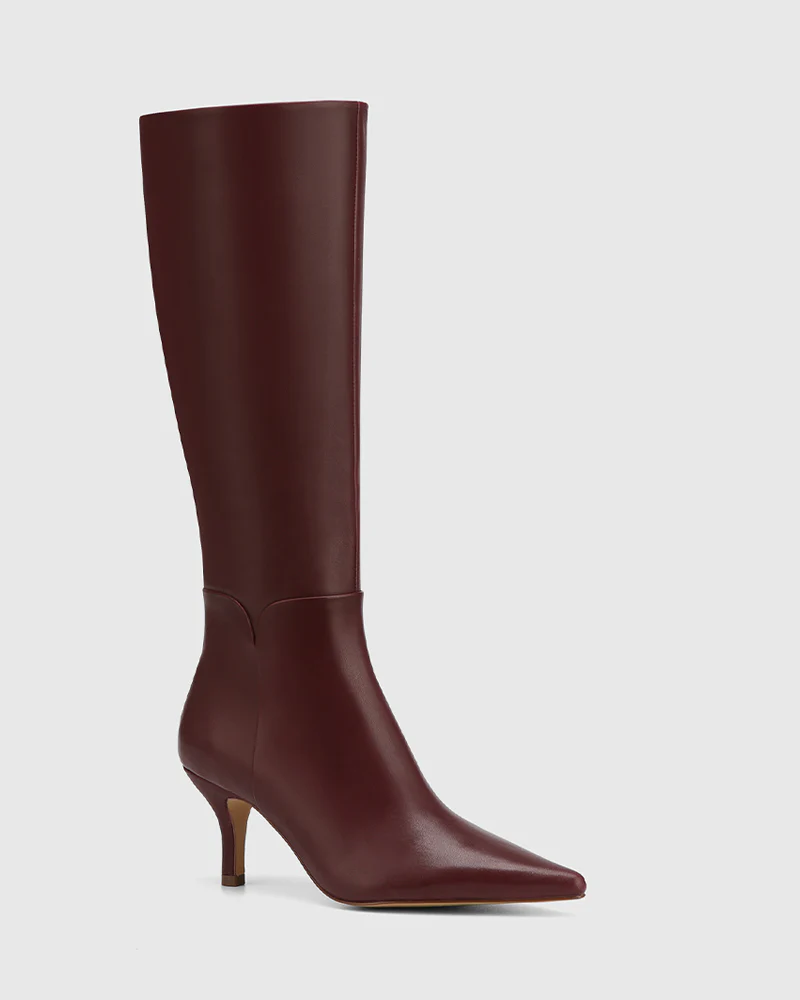 Tarley Wine Leather Long Boot - Image 2
