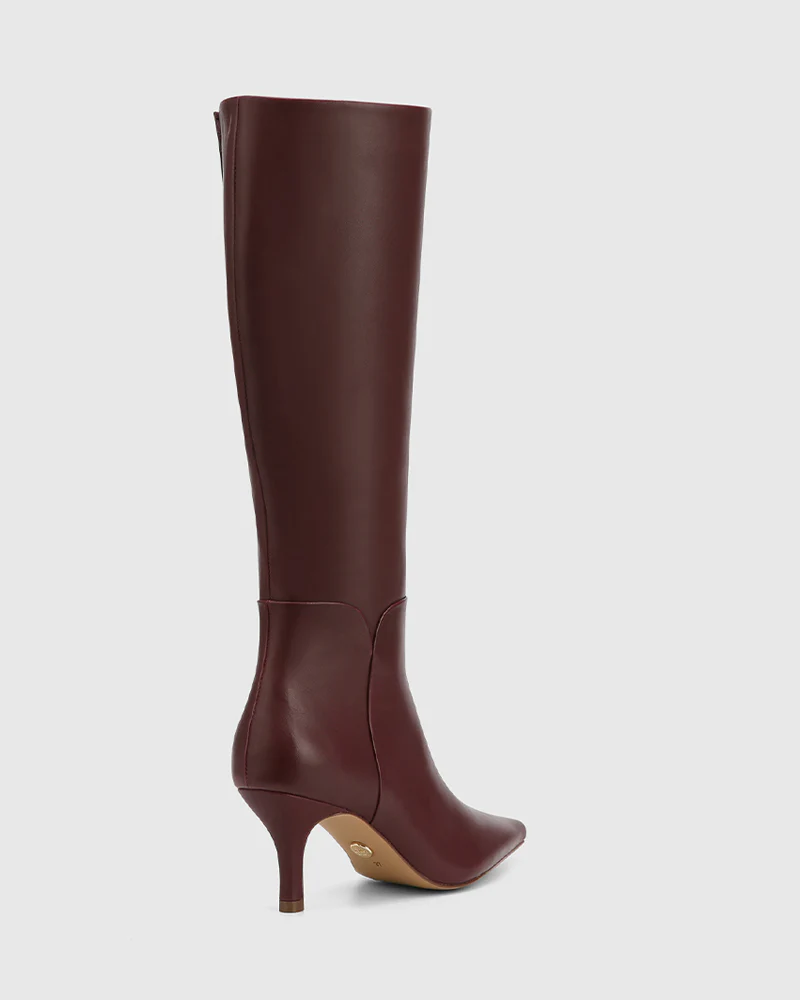 Tarley Wine Leather Long Boot - Image 4