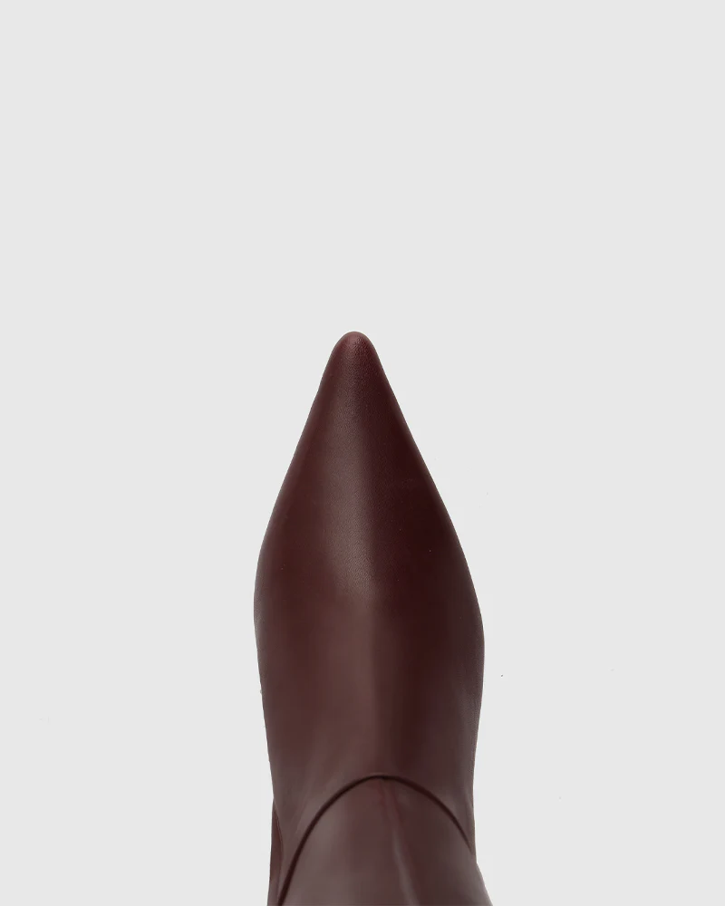 Tarley Wine Leather Long Boot - Image 5