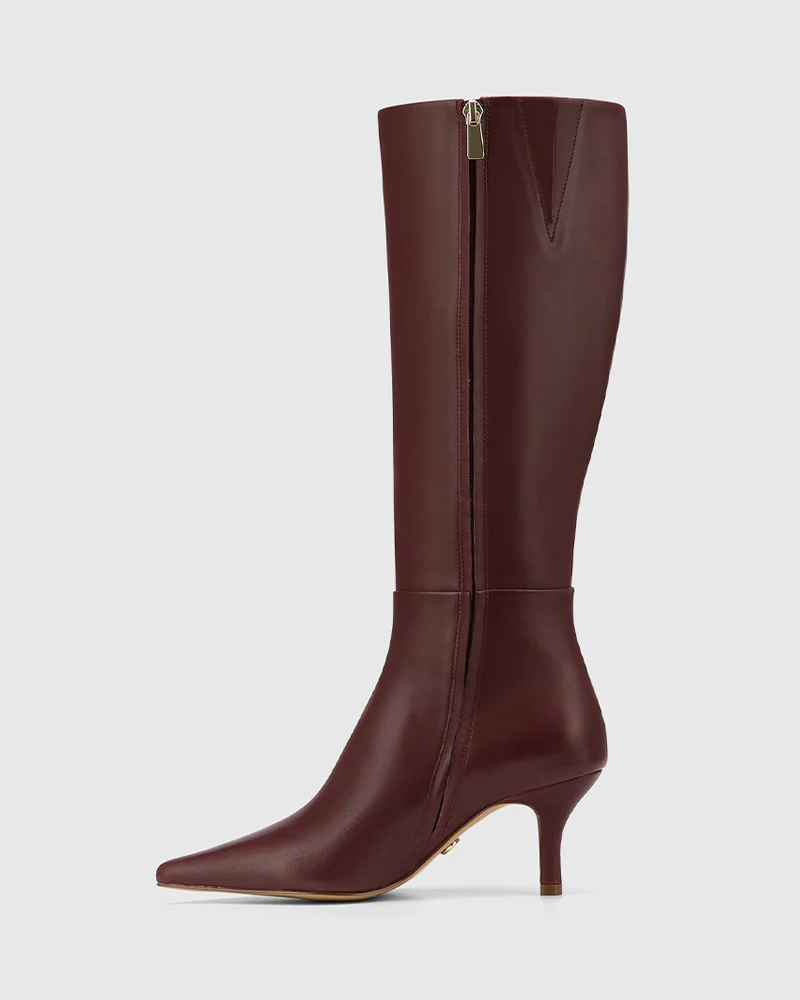 Tarley Wine Leather Long Boot - Image 6
