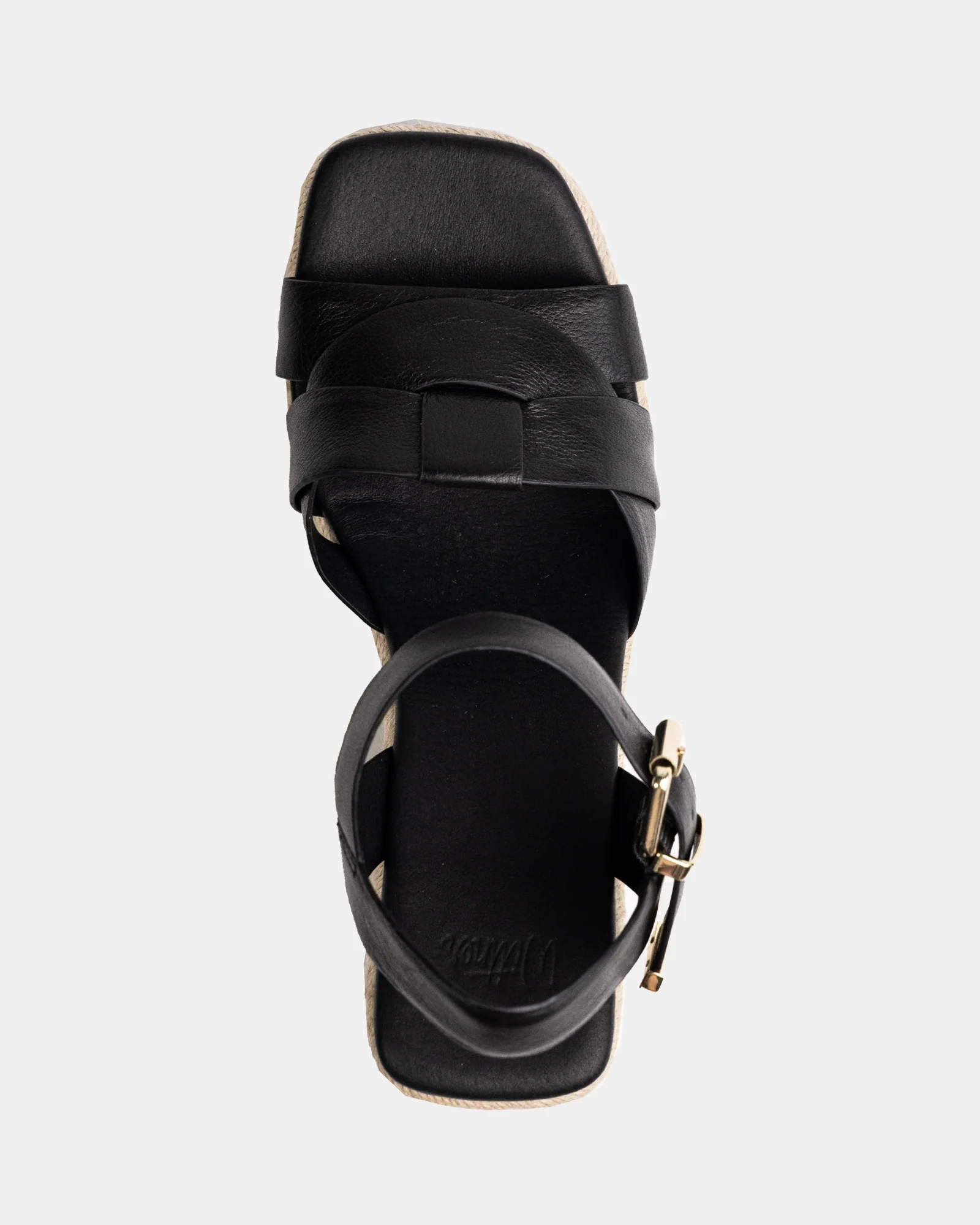 Tarot Black Pebble Leather Espadrille Wedge - Image 5