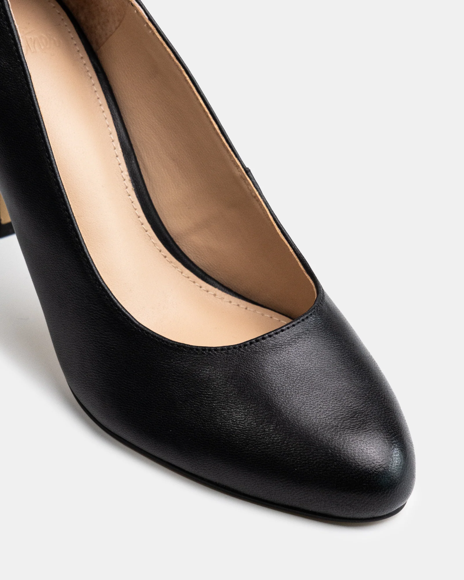 Tash Black Leather Stiletto Pump - Image 3