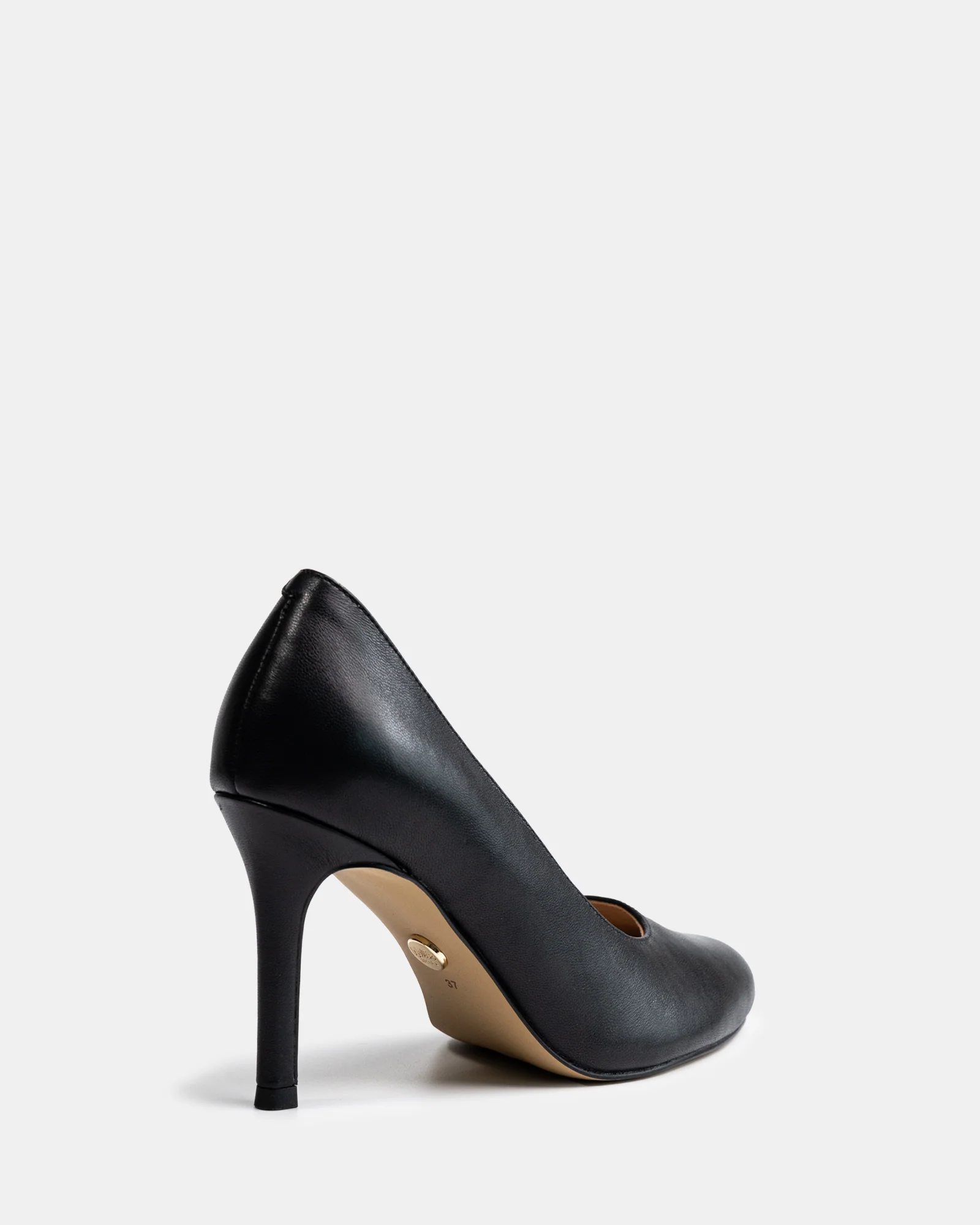 Tash Black Leather Stiletto Pump - Image 4