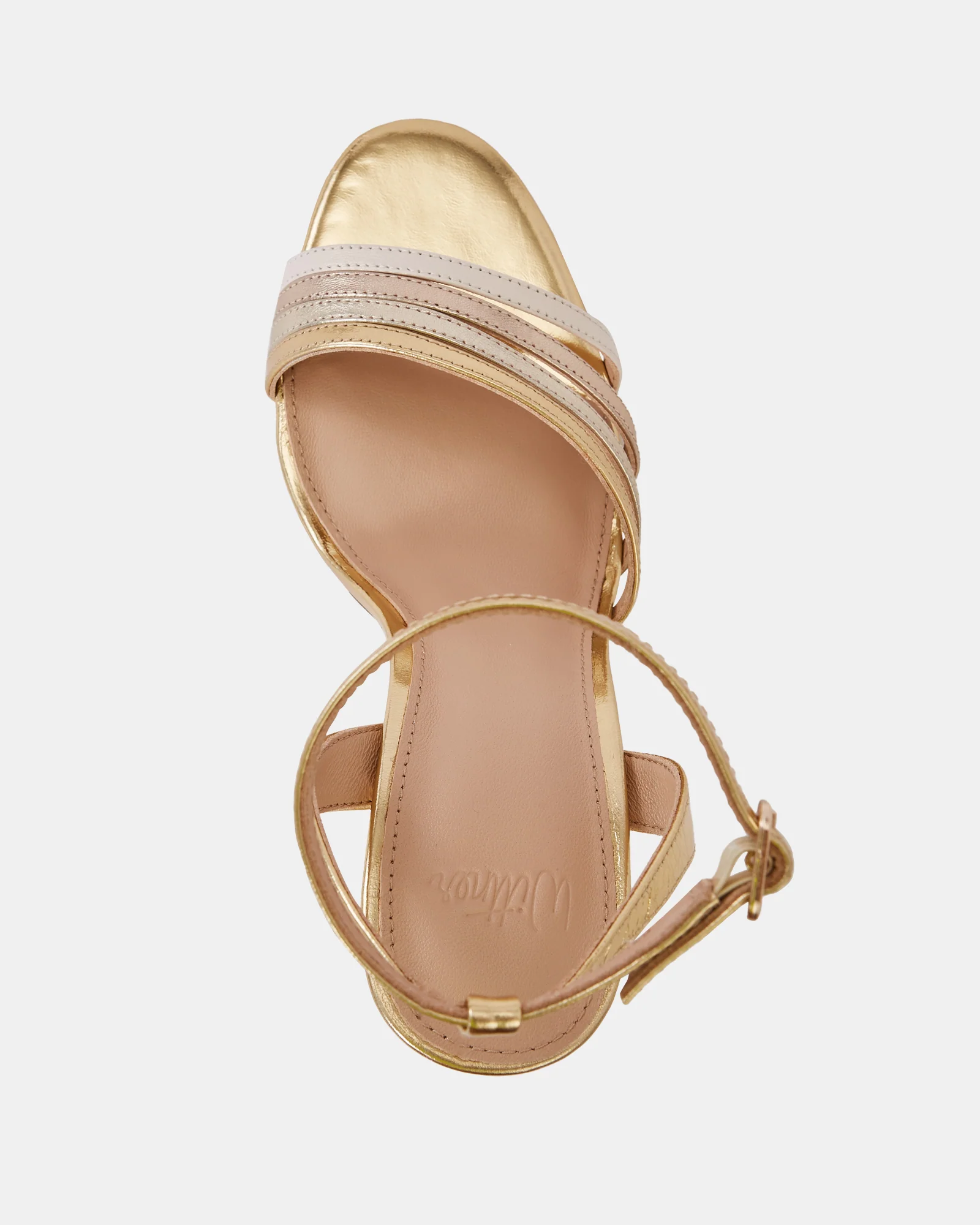 Tate Gold Metallic Leather Strappy Heel - Image 5