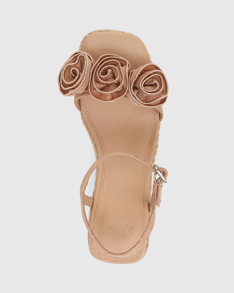 Tess Ballet Pink Textile Espadrille Wedge - Image 6