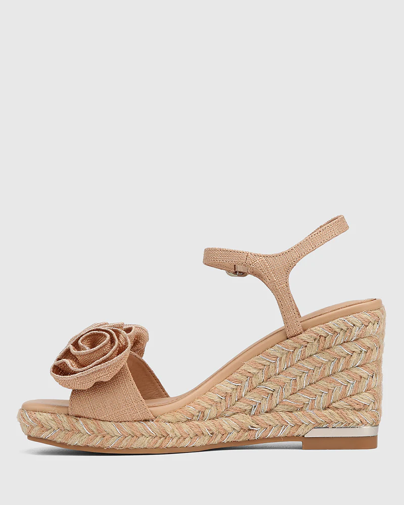 Tess Ballet Pink Textile Espadrille Wedge - Image 7