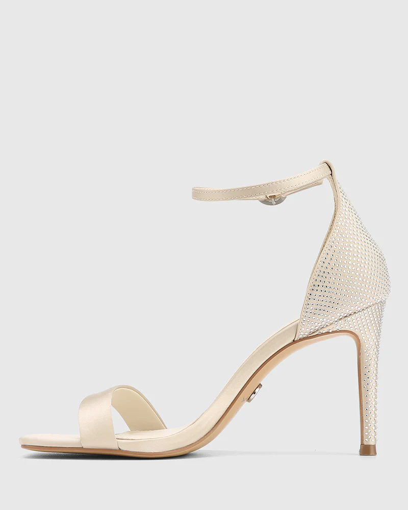 Yessica Champagne Recycled Satin Stiletto Heel - Image 6