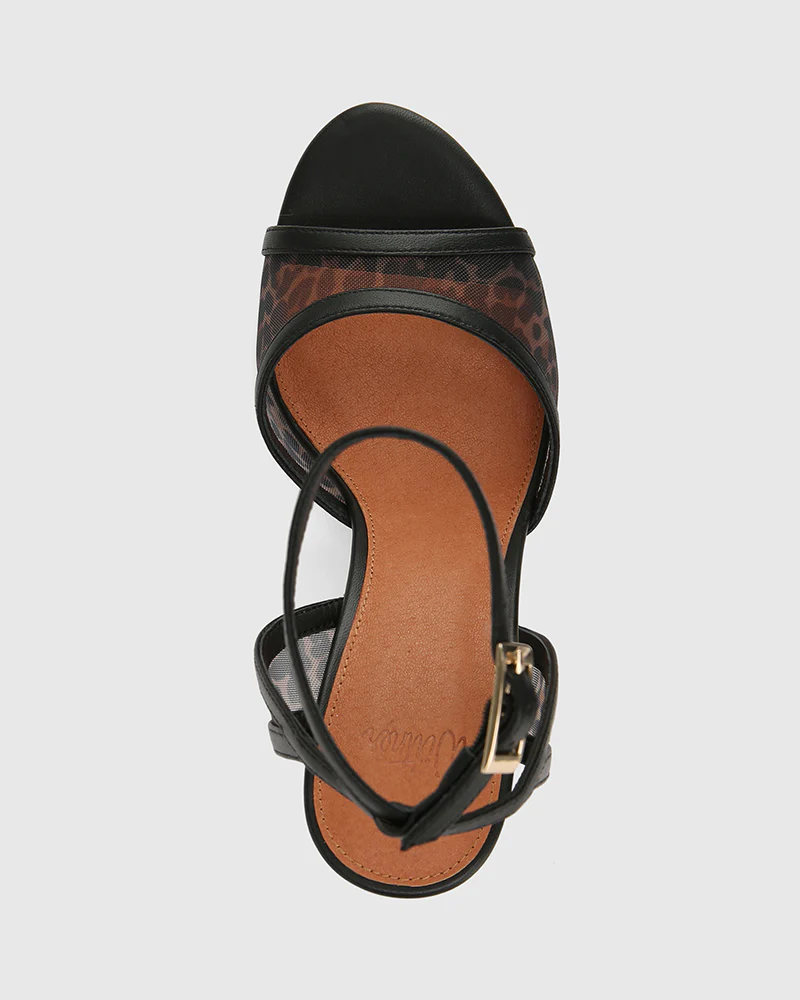 Zoella Black Leopard Print Mesh Textile Heel - Image 5